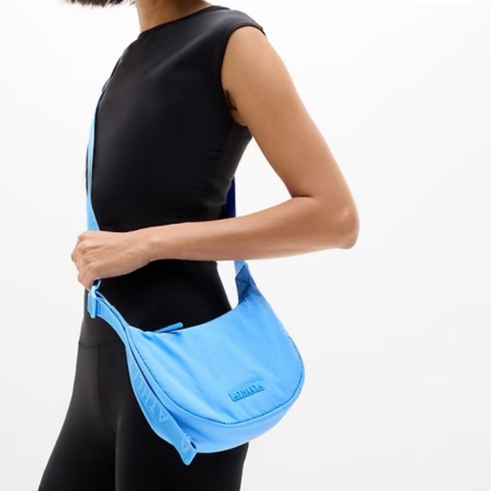 Athleta All About Mini Crescent bag NWT color corn flower blue